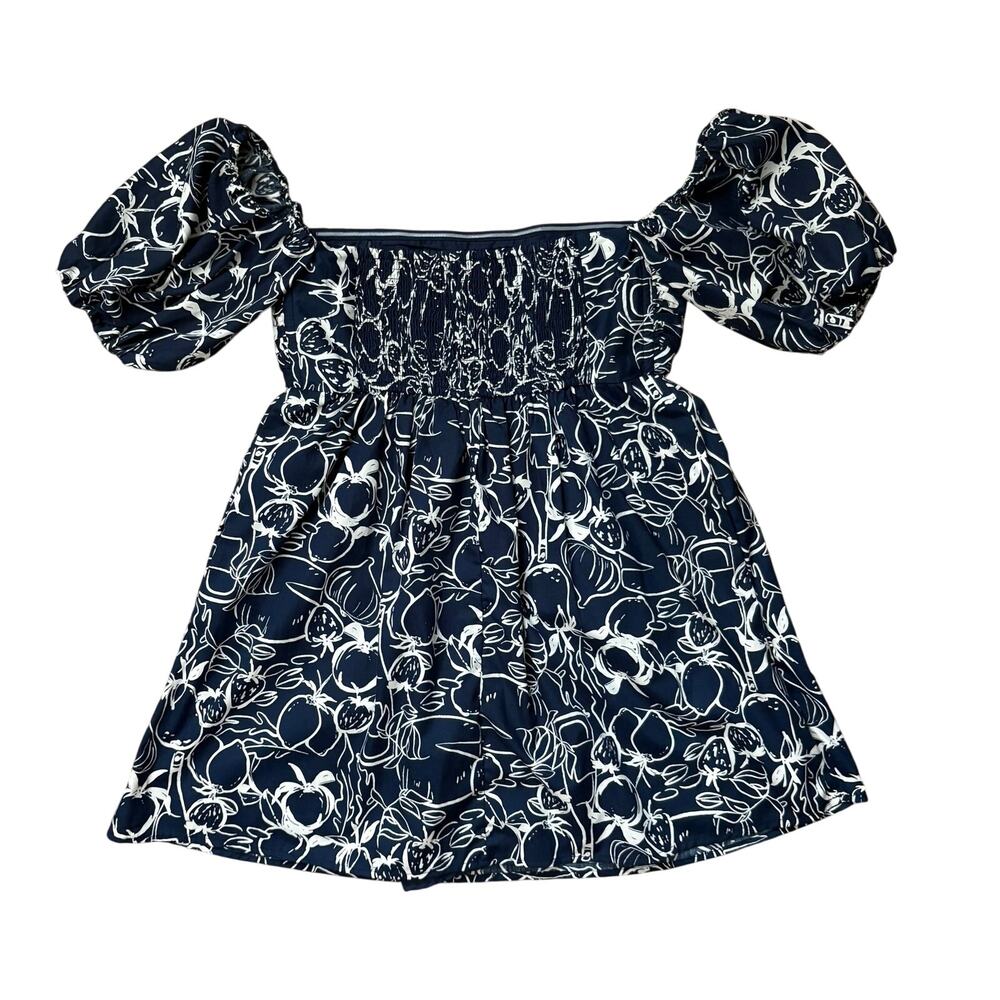 Abercrombie & Fitch Emerson Off-The-Shoulder Skort Navy Fruit Print Size M NWT - Picture 5 of 9